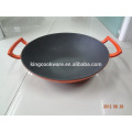 wok de hierro fundido wok China pre-condimentado recubrimiento para cocina